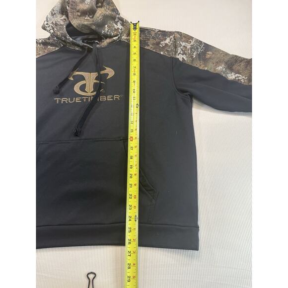 TrueTimber Men’s Large Camo Black Hoodie Pullover Logo Sweatshirt - Picture 9 of 10